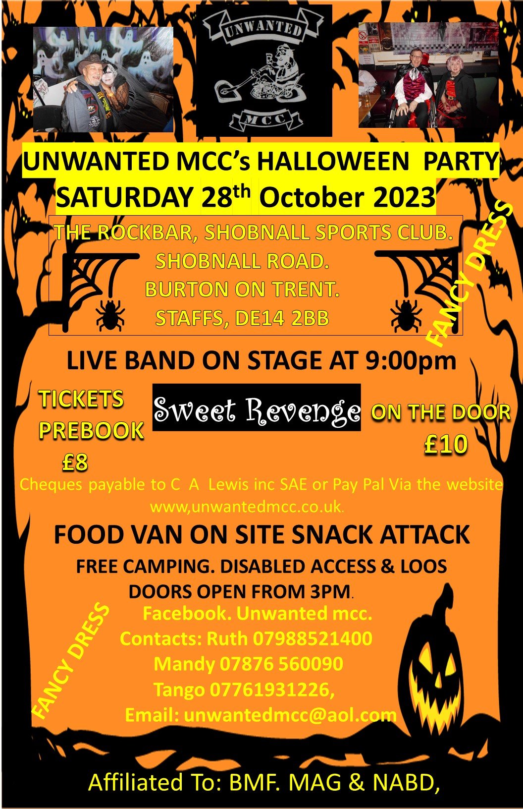 Halloween Party October 25th & 26th 2024 - Unwanted MCC